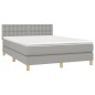 vidaXL Cama box spring con colchón tela gris claro 140x190 cm vidaXL Cama box spring con colchón tela gris claro 140x190 cm