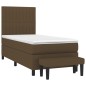 vidaXL Cama box spring con colchón tela marrón oscuro 90x200 cm vidaXL Cama box spring con colchón tela marrón oscuro 90x200 cm