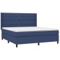 vidaXL Cama box spring colchón y luces LED tela azul 160x200 cm vidaXL Cama box spring colchón y luces LED tela azul 160x200 cm