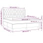 vidaXL Cama box spring colchón y luces LED tela azul 160x200 cm vidaXL Cama box spring colchón y luces LED tela azul 160x200 cm