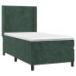 vidaXL Cama box spring colchón y LED terciopelo verde oscuro 90x190 cm vidaXL Cama box spring colchón y LED terciopelo verde oscuro 90x190 cm
