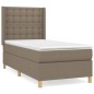vidaXL Cama box spring con colchón tela gris taupe 90x190 cm vidaXL Cama box spring con colchón tela gris taupe 90x190 cm