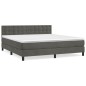 vidaXL Cama box spring con colchón terciopelo gris oscuro 180x200 cm vidaXL Cama box spring con colchón terciopelo gris oscuro 180x200 cm