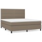 vidaXL Cama box spring con colchón tela gris taupe 180x200 cm vidaXL Cama box spring con colchón tela gris taupe 180x200 cm