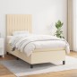 vidaXL Cama box spring con colchón tela color crema 80x200 cm vidaXL Cama box spring con colchón tela color crema 80x200 cm