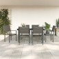 vidaXL Juego de comedor para jardín 7 piezas acero y textilene negro vidaXL Juego de comedor para jardín 7 piezas acero y textilene negro