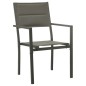 vidaXL Juego de comedor para jardín 7 piezas acero y textilene negro vidaXL Juego de comedor para jardín 7 piezas acero y textilene negro