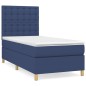 vidaXL Cama box spring con colchón tela azul 90x190 cm vidaXL Cama box spring con colchón tela azul 90x190 cm