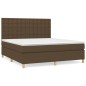 vidaXL Cama box spring con colchón tela marrón oscuro 160x200 cm vidaXL Cama box spring con colchón tela marrón oscuro 160x200 cm