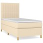 vidaXL Cama box spring con colchón tela color crema 90x190 cm vidaXL Cama box spring con colchón tela color crema 90x190 cm
