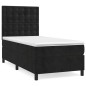vidaXL Cama box spring con colchón terciopelo negro 80x200 cm vidaXL Cama box spring con colchón terciopelo negro 80x200 cm