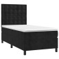 vidaXL Cama box spring con colchón terciopelo negro 80x200 cm vidaXL Cama box spring con colchón terciopelo negro 80x200 cm