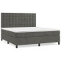 vidaXL Cama box spring con colchón terciopelo gris oscuro 180x200 cm vidaXL Cama box spring con colchón terciopelo gris oscuro 180x200 cm