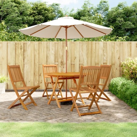 vidaXL Juego de comedor de jardín 5 piezas madera maciza de acacia