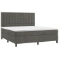 vidaXL Cama box spring con colchón terciopelo gris oscuro 180x200 cm vidaXL Cama box spring con colchón terciopelo gris oscuro 180x200 cm