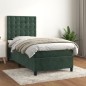 vidaXL Cama box spring con colchón terciopelo verde oscuro 90x200 cm vidaXL Cama box spring con colchón terciopelo verde oscuro 90x200 cm
