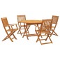 vidaXL Juego de comedor de jardín 5 piezas madera maciza de acacia vidaXL Juego de comedor de jardín 5 piezas madera maciza de acacia