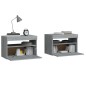 vidaXL Mesitas de noche con luces LED 2 uds gris sonoma 60x35x40 cm vidaXL Mesitas de noche con luces LED 2 uds gris sonoma 60x35x40 cm