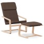 vidaXL Sillón de relax con taburete tela marrón oscuro vidaXL Sillón de relax con taburete tela marrón oscuro