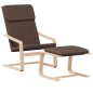 vidaXL Sillón de relax con taburete tela marrón oscuro vidaXL Sillón de relax con taburete tela marrón oscuro