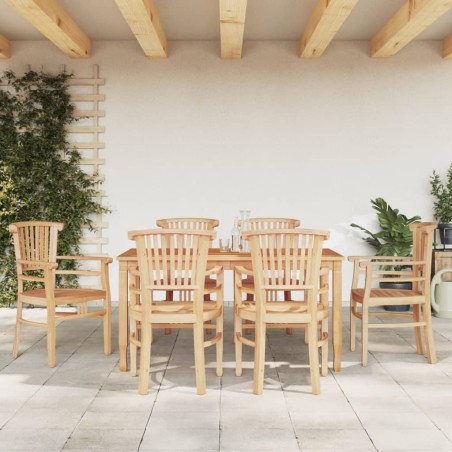 vidaXL Juego de comedor de jardín 7 piezas madera maciza de teca