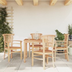 vidaXL Juego de comedor para jardín 5 piezas madera maciza de teca