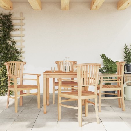 vidaXL Juego de comedor para jardín 5 piezas madera maciza de teca