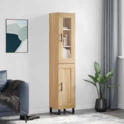 vidaXL Aparador de madera contrachapada roble Sonoma 34,5x34x180 cm