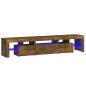 vidaXL Mueble de TV con luces LED color roble ahumado 200x36,5x40 cm vidaXL Mueble de TV con luces LED color roble ahumado 200x36,5x40 cm