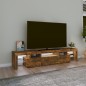 vidaXL Mueble de TV con luces LED color roble ahumado 200x36,5x40 cm vidaXL Mueble de TV con luces LED color roble ahumado 200x36,5x40 cm