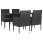 vidaXL Juego de comedor de jardín 5 pzas ratán sintético y acero negro vidaXL Juego de comedor de jardín 5 pzas ratán sintético y acero negro