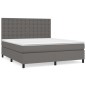 vidaXL Cama box spring con colchón cuero sintético gris 160x200 cm vidaXL Cama box spring con colchón cuero sintético gris 160x200 cm