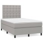 vidaXL Cama box spring con colchón tela gris claro 120x200 cm