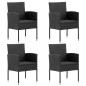 vidaXL Juego de comedor de jardín 5 pzas ratán sintético y acero negro vidaXL Juego de comedor de jardín 5 pzas ratán sintético y acero negro