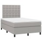 vidaXL Cama box spring con colchón tela gris claro 120x200 cm