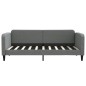 vidaXL Sofá cama con colchón tela gris oscuro 90x190 cm vidaXL Sofá cama con colchón tela gris oscuro 90x190 cm