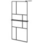 vidaXL Mampara ducha con estante vidrio ESG y aluminio negro 90x195 cm
