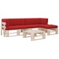vidaXL Muebles de palets 4 pzas y cojines madera pino impregnada vidaXL Muebles de palets 4 pzas y cojines madera pino impregnada
