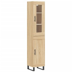 vidaXL Aparador de madera contrachapada roble Sonoma 34,5x34x180 cm