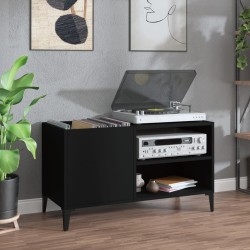vidaXL Mueble para discos madera contrachapada negro 84,5x38x48 cm