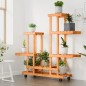 vidaXL Soporte de flores con ruedas madera maciza abeto 95x25x101 cm vidaXL Soporte de flores con ruedas madera maciza abeto 95x25x101 cm