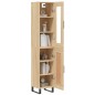 vidaXL Aparador de madera contrachapada roble Sonoma 34,5x34x180 cm vidaXL Aparador de madera contrachapada roble Sonoma 34,5x34x180 cm