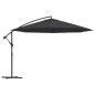vidaXL Sombrilla voladiza con poste de aluminio negro 350 cm vidaXL Sombrilla voladiza con poste de aluminio negro 350 cm