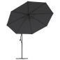 vidaXL Sombrilla voladiza con poste de aluminio negro 350 cm vidaXL Sombrilla voladiza con poste de aluminio negro 350 cm