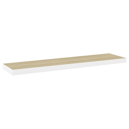 vidaXL Estante flotante de pared MDF roble y blanco 120x23,5x3,8 cm