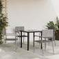 vidaXL Juego de comedor jardín 5 pzas ratán sintético acero gris negro vidaXL Juego de comedor jardín 5 pzas ratán sintético acero gris negro