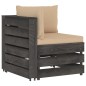 vidaXL Muebles de jardín 6 pzas con cojines madera impregnada gris