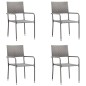 vidaXL Juego de comedor jardín 5 pzas ratán sintético acero gris negro vidaXL Juego de comedor jardín 5 pzas ratán sintético acero gris negro