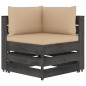 vidaXL Muebles de jardín 10 pzas con cojines madera impregnada gris