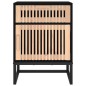 vidaXL Mesita noche hierro y madera contrachapada negro 40x30x55,5 cm